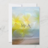 トロピカルフランギパニモダンビーチエレガントな結婚式 招待状 (裏面)