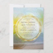 トロピカルフランギパニモダンビーチエレガントな結婚式 招待状 (正面)