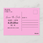 トロピカルフリーおもしろいドリンク結婚式の日付を保存 ポストカード (裏面)