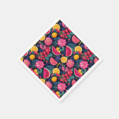 トロピカルフルーツと花 スタンダードカクテルナプキン (角)