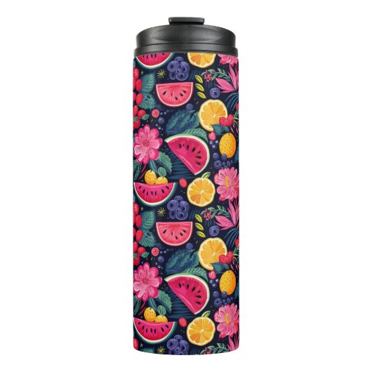 トロピカルフルーツと花 タンブラー (正面)