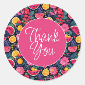 トロピカルフルーツと花 ラウンドシール (正面)