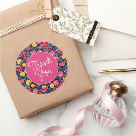 トロピカルフルーツと花 ラウンドシール