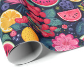 トロピカルフルーツと花 ラッピングペーパー (ロールコーナー)