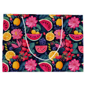 トロピカルフルーツと花 ラージペーパーバッグ (裏面)