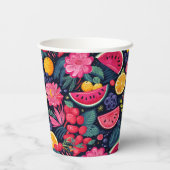 トロピカルフルーツと花 紙コップ (裏面)