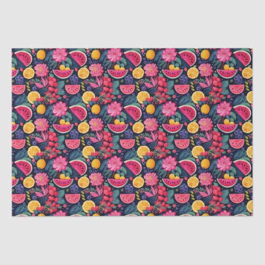 トロピカルフルーツと花 薄葉紙 (正面)