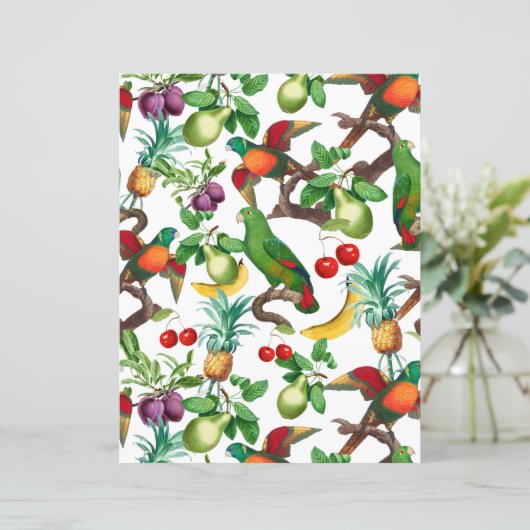 トロピカルフルーツと鳥の模様スクラップブック紙 (スタンド正面)
