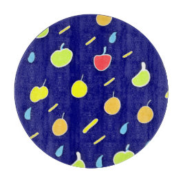 トロピカルフルーツのネオンカラーパターン カッティングボード