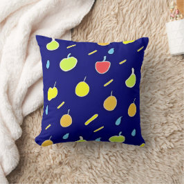 トロピカルフルーツのネオンカラーパターン クッション