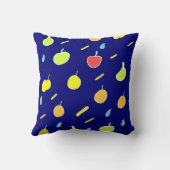 トロピカルフルーツのネオンカラーパターン クッション (裏面)