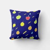 トロピカルフルーツのネオンカラーパターン クッション (正面)