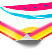 トロピカルフルーツの基本パター買ンアート ポスター (コーナー)