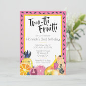 トロピカルフルーツをテーマにした2回目の誕生日 招待状 (スタンド正面)