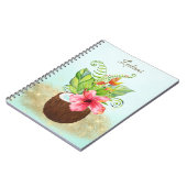 トロピカルフルーツアイランドパラダイスココナッツフラワー ノートブック (左側)