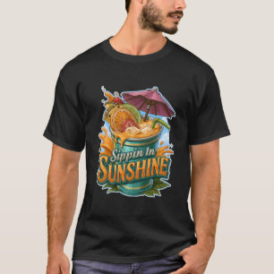 トロピカルフルーツカクテル サンシャインで一杯 Tシャツ
