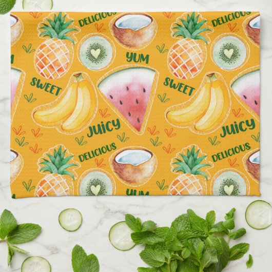 トロピカルフルーツキッチンタオル キッチンタオル (折り畳み)