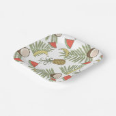 トロピカルフルーツスケッチパターン ペーパープレート (傾斜あり)