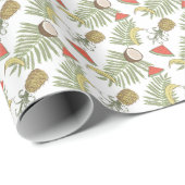 トロピカルフルーツスケッチパターン ラッピングペーパー (ロールコーナー)