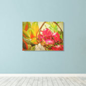 トロピカルフルーツスチルライフオリジナルウォーターカラーアート キャンバスプリント (インサイチュ (ウッドフロア))