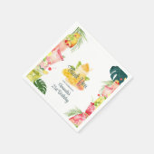 トロピカルフルーツドリンクプールパーティー大人誕生日 スタンダードカクテルナプキン (角)