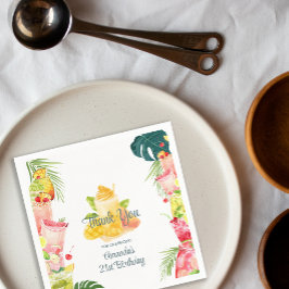 トロピカルフルーツドリンクプールパーティー大人誕生日 スタンダードカクテルナプキン