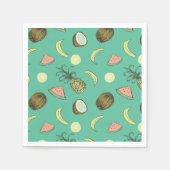 トロピカルフルーツドードルパターン スタンダードカクテルナプキン (正面)