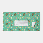 トロピカルフルーツドードルパターン デスクマット (キーボード&マウス)