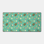 トロピカルフルーツドードルパターン デスクマット (正面)