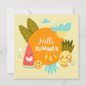 トロピカルフルーツハローサマーグリーティングカード (正面)
