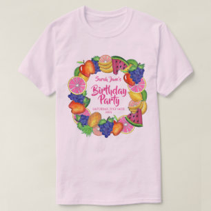 トロピカルフルーツバナナスイカ誕生日パーティー Tシャツ