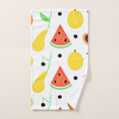 トロピカルフルーツパターンデザイン バスタオルセット (ハンドタオル)