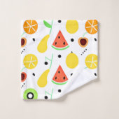 トロピカルフルーツパターンデザイン バスタオルセット (ウォッシュタオル)