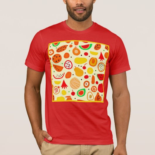 トロピカルフルーツパターン Tシャツ (正面)