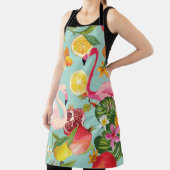 トロピカルフルーツフラミンゴヴィンテージ模様 エプロン (インサイチュ)