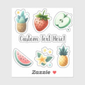 トロピカルフルーツフラワープラントパーソナライズされた文字 シール (シート)