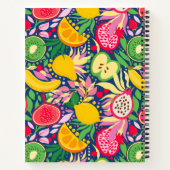 トロピカルフルーツモノグラム夏パターン雑誌 ノートブック (裏面)