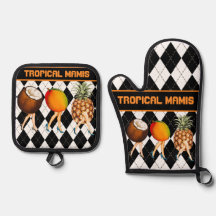 トロピカルフルーツレディースオンブラック&ホワイト