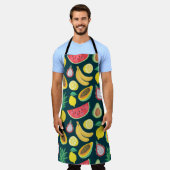 トロピカルフルーツヴィンテージパターンブリス エプロン (着用した状態)