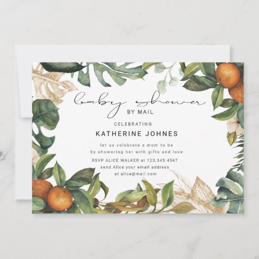 トロピカルフルーツ仮想ベビーシャワー招待 (正面)