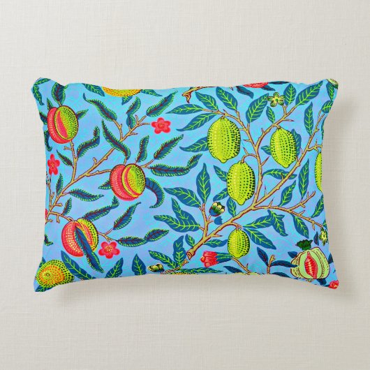 トロピカルフルーツ復元ヴィンテージウィリアム・モリス アクセントクッション (正面)