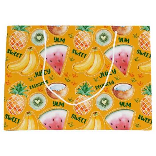 トロピカルフルーツ抱き枕 ラージペーパーバッグ (正面)