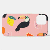 トロピカルフルーツ抽象芸術入りトゥカン Case-Mate iPhoneケース (裏面 (横))