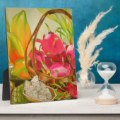 トロピカルフルーツ水カラーオリジナルアートの静物生活 フォトプラーク (側面)