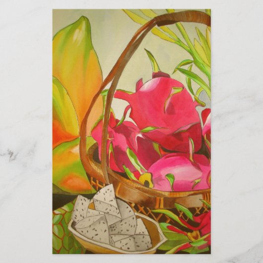 トロピカルフルーツ水カラーオリジナルアートの静物生活 便箋 (正面)