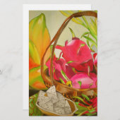 トロピカルフルーツ水カラーオリジナルアートの静物生活 便箋 (正面/裏面)