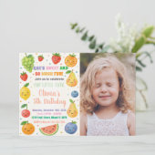 トロピカルフルーツ誕生日招待状と写真 招待状 (スタンド正面)