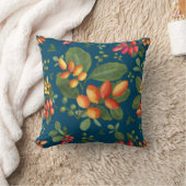 トロピカルフルーツ離れとカスタム背景色 クッション (ブランケット)