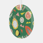 トロピカルフルーツ鮮やか:シームレスパターン。 ガラスオーナメント (正面左)