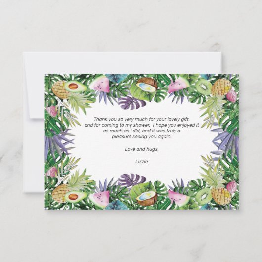 トロピカルフルーツ | グリーンシャワーありがとう サンキューカード (裏面)